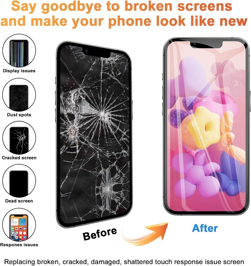 EFAITHFIX for iPhone 12 Pro Max Screen Replacement OLED [NOT LCD] 6.7 Inch Display 3D Touch Screen FHD Digitizer Assembly A2342 A2410 A2411 A2412 with Repair Tools Waterproof Adhesive Screen Protector - Image 5